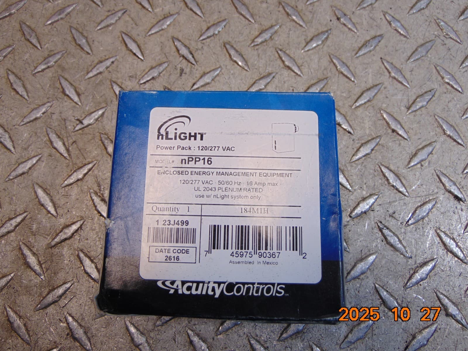 (1) NEW ACUITY CONTROLS nPP16 POWER PACK 16A 120/277V 3