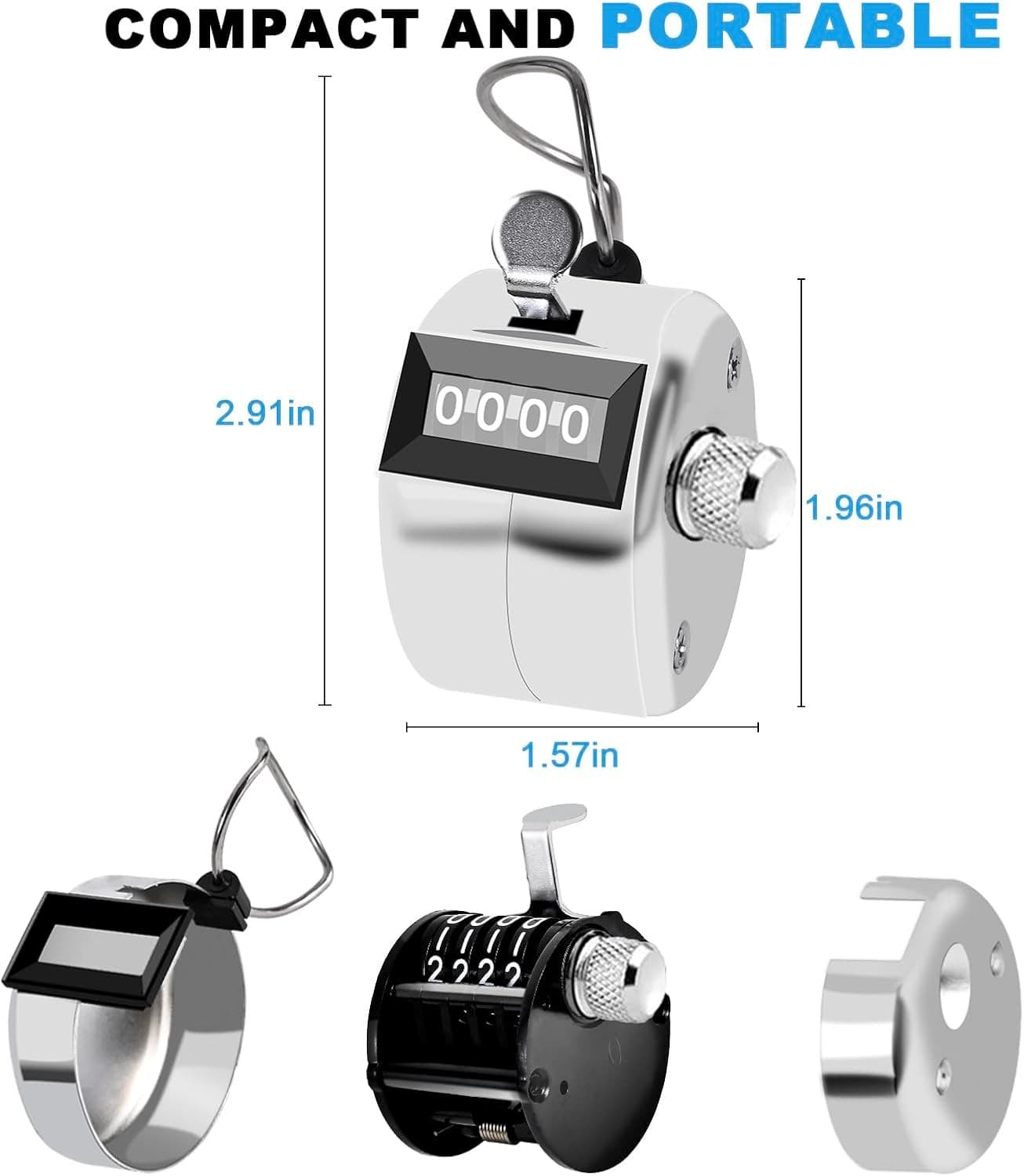 Metal Tally Counter Clicker Handheld Pitch Counter, Manual 1PC  4