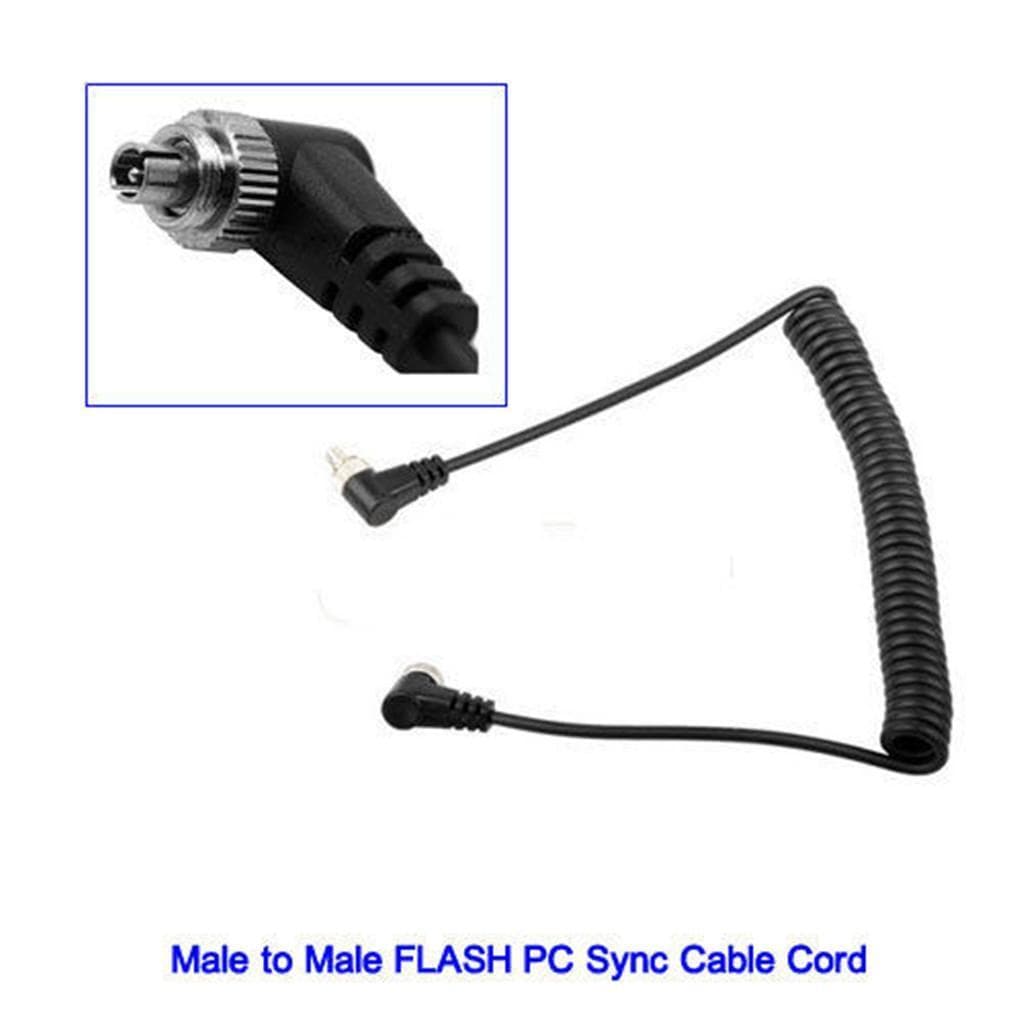 100cm Male To Male Flash PC Sync Cable Cord For Camera & Flash Light Connection
