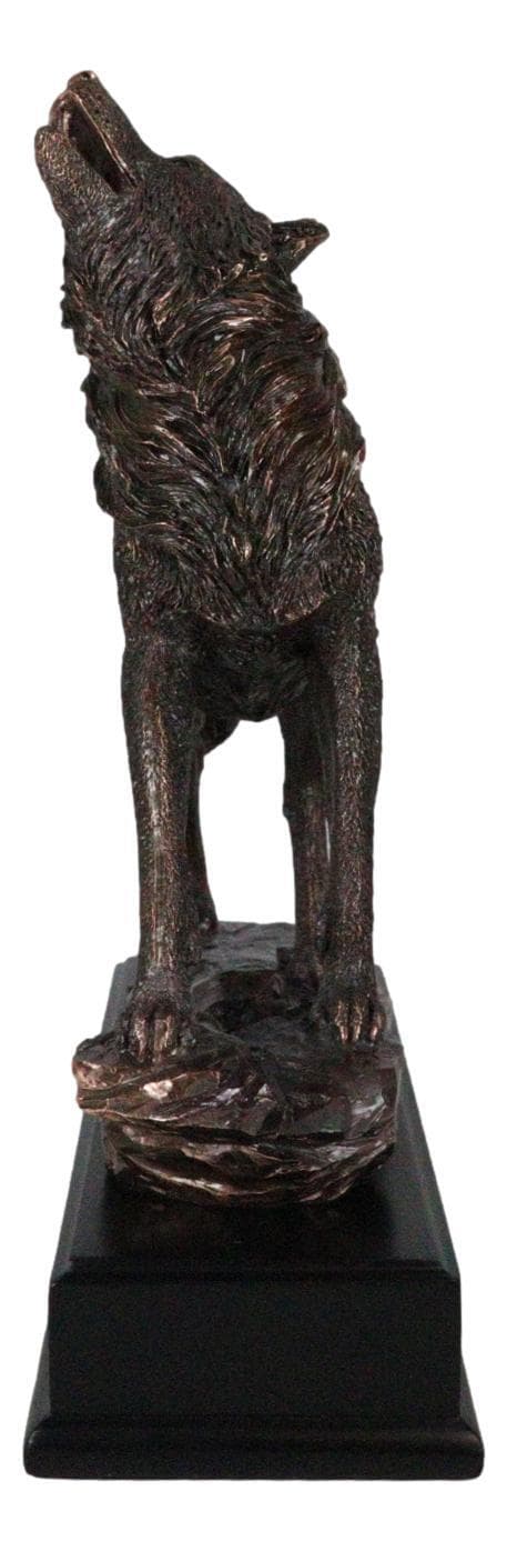 Rustic Forest Woodlands Howling Spirit Alpha Wolf Figurine With Trophy Base 3