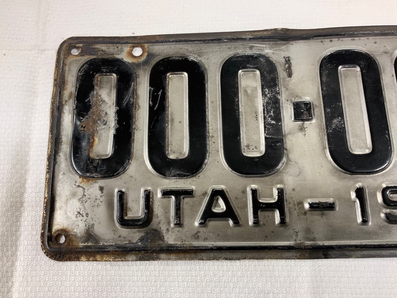 1936 Utah License Plate - 000-000 Sample 2