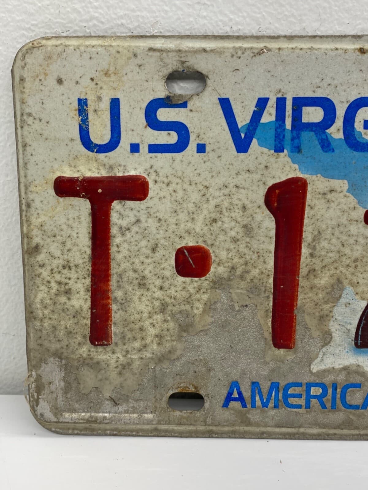 Vintage 80’s U.S. Virgin Islands American Paradise License Plate EXPIRATION 1990 5