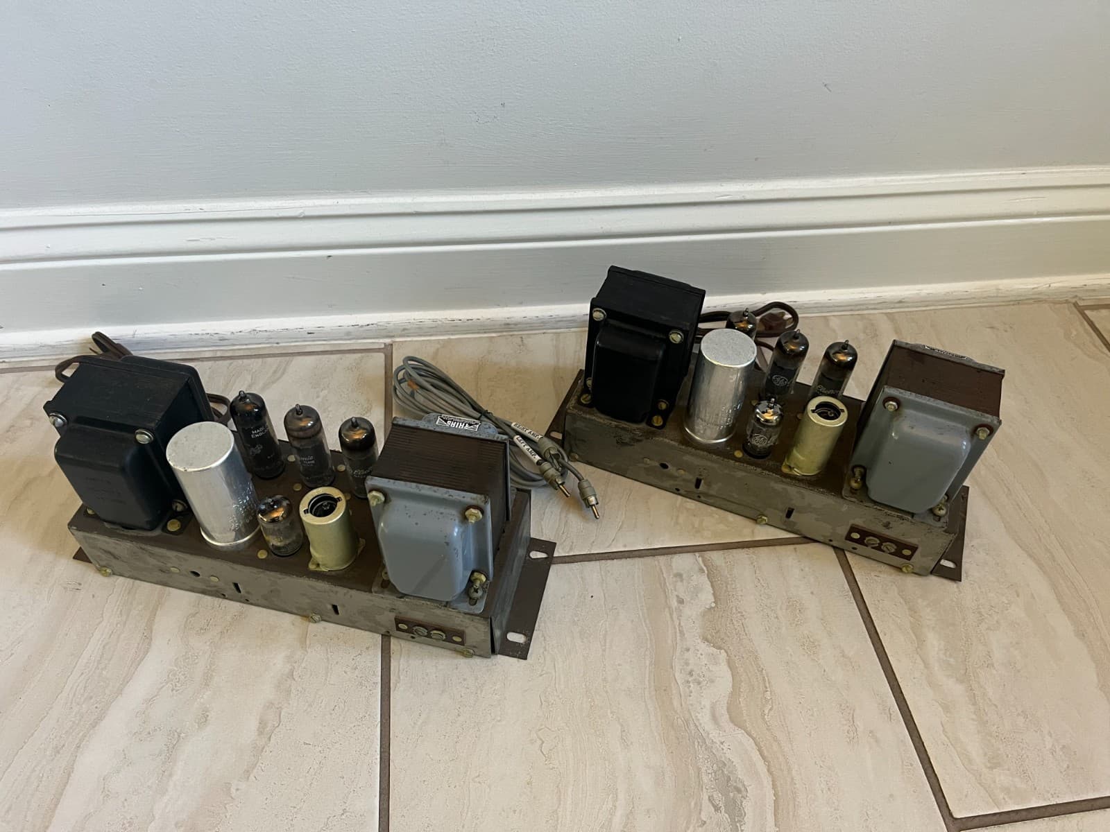 Pair Vintage AMPEX 6973 Monoblock mono Vacuum Tube 15watt Amplifiers Amps 3