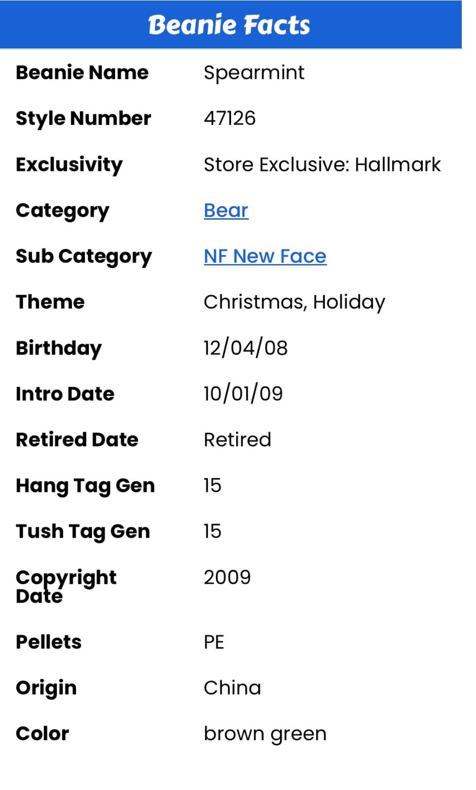 Ty Beanie Baby “Spearmint” and “Peppermint” Christmas Holiday Winter Bears 2