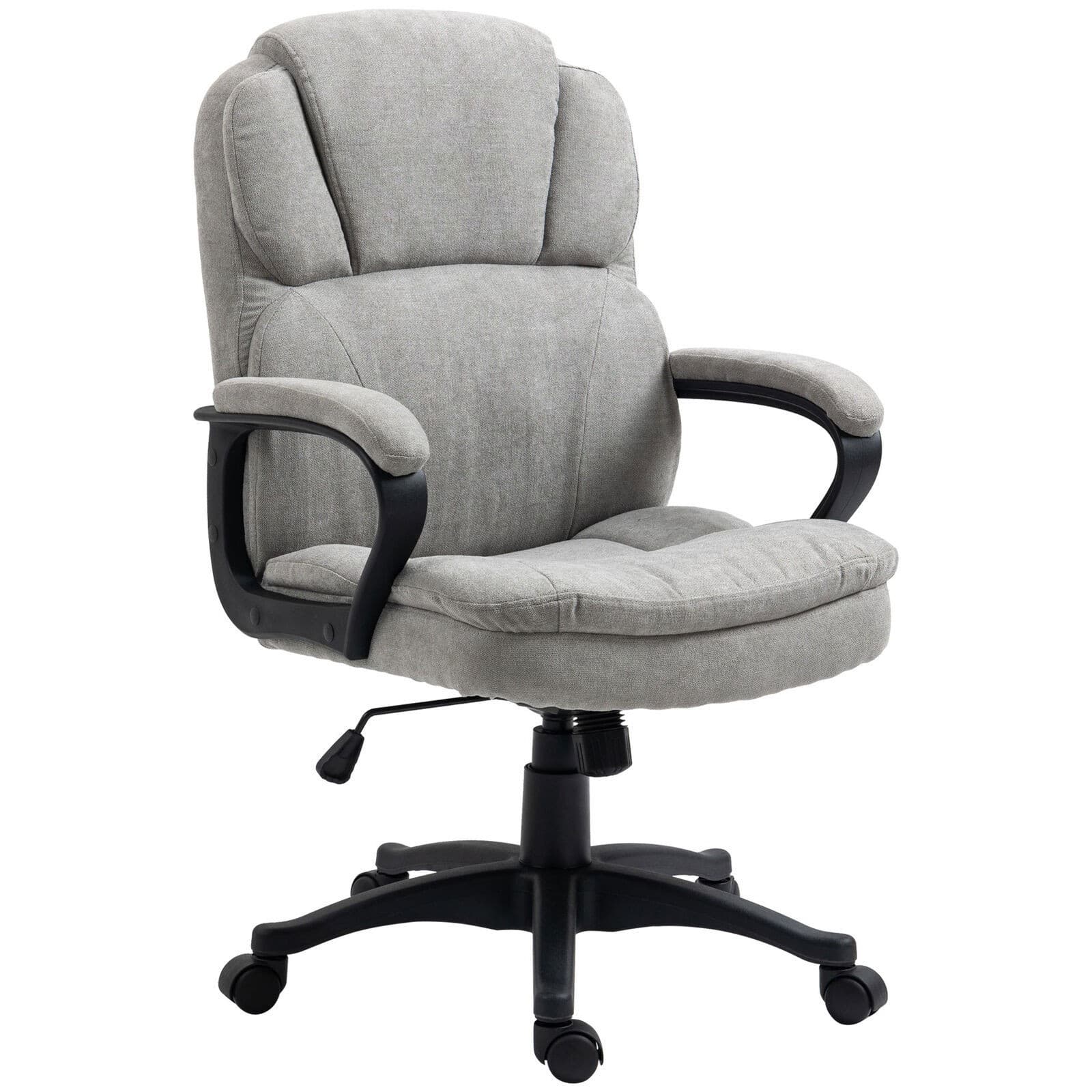 Massage Office Chair with Dual Vibration Points USB Power Light Gray 3