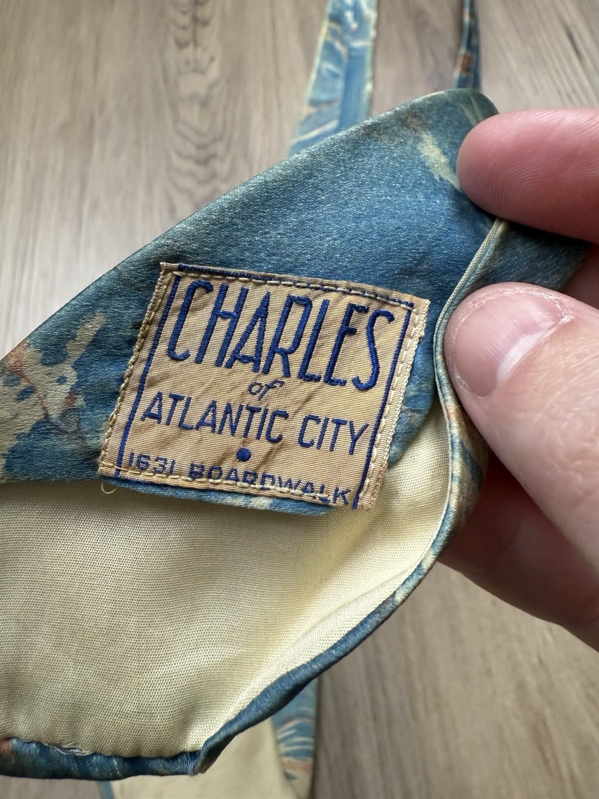 Rare 1930s Charles of Atlantic City Swing Tie Art Deco Marble Pattern Vintage 6