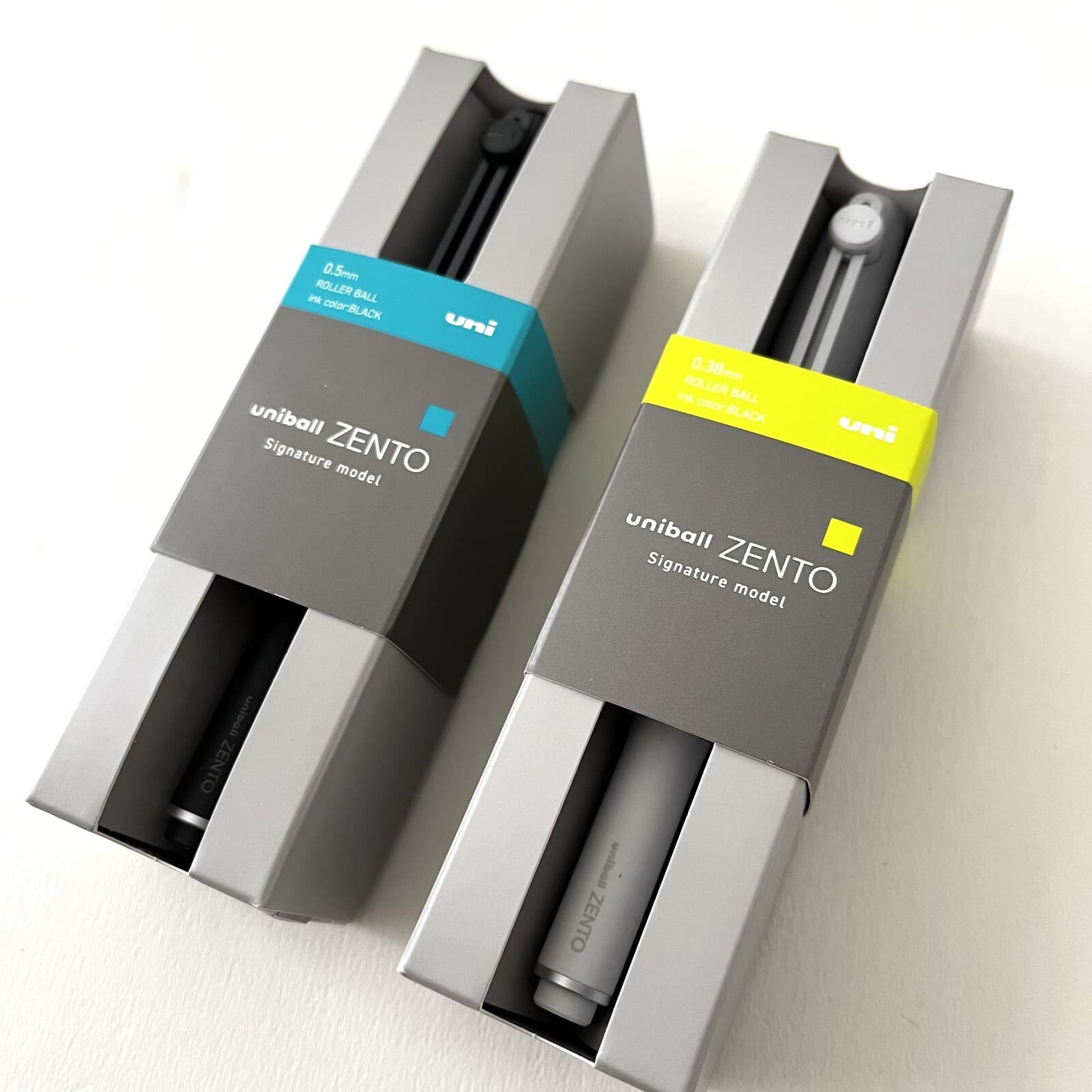 MITSUBISHI PENCIL uniball ZENTO Signature Model Silver & Metallic Black Set NEW 2