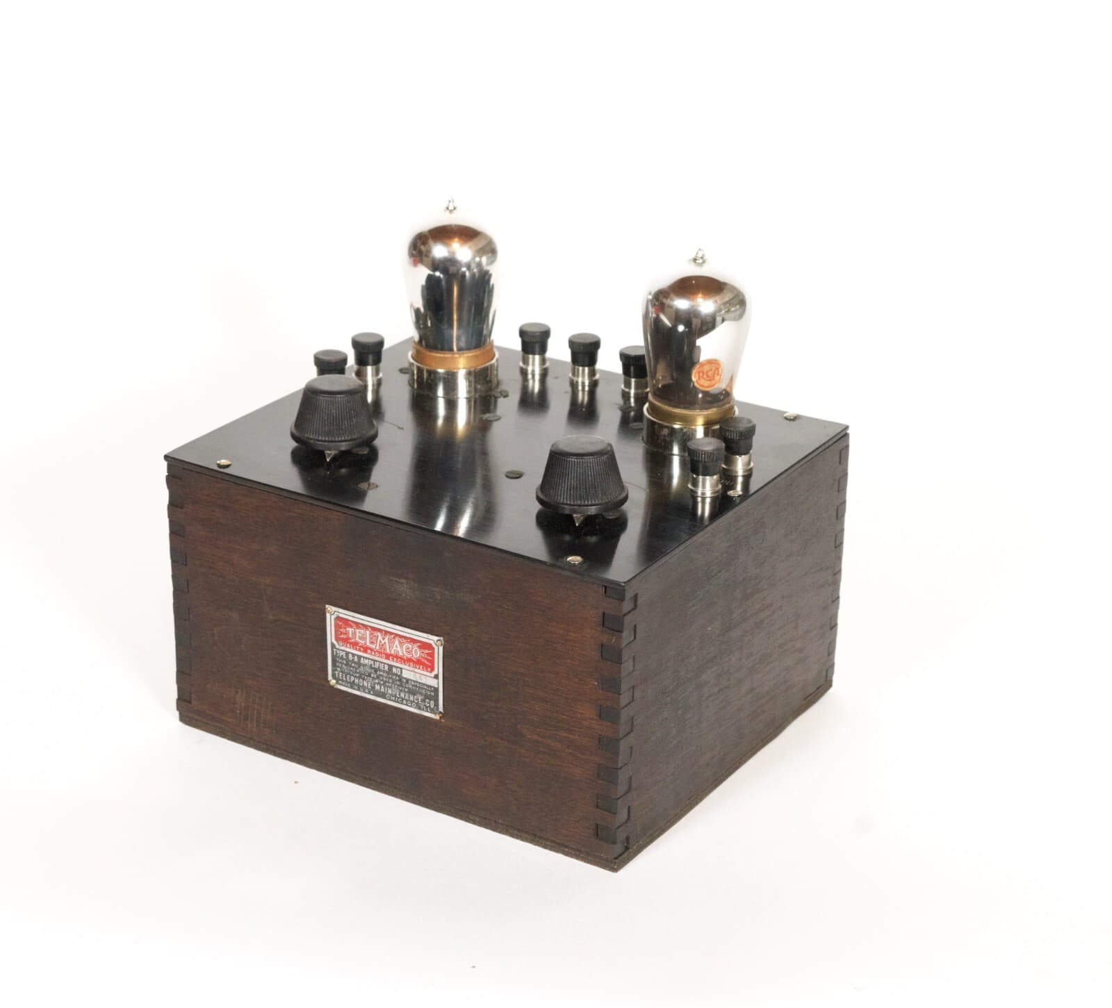 1922 Telmaco BA Two-Stage Amplifier w/Orig. Transformers & Good BB Tipped Tubes 2