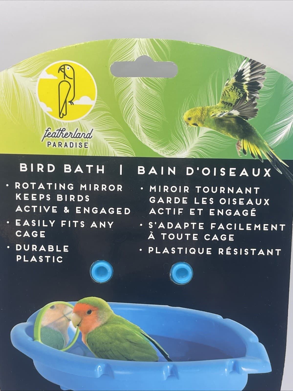 Caitec Featherland Paradise Birdie Bird Bath Tub For Small Birds With Mirror New 5