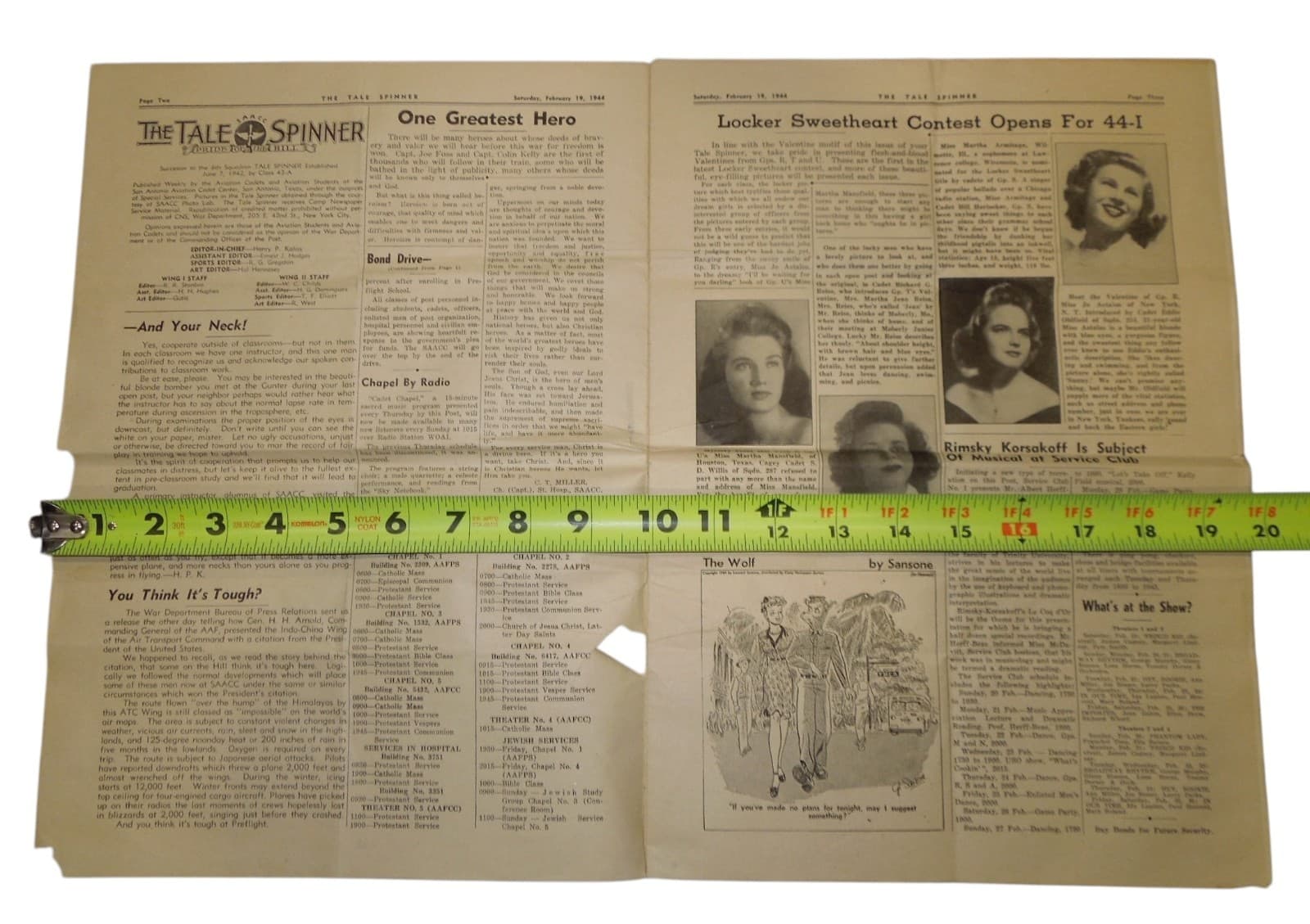 Original WWII US Army Air Force USAAF The Tale Spin 1944 Military Newspaper 3