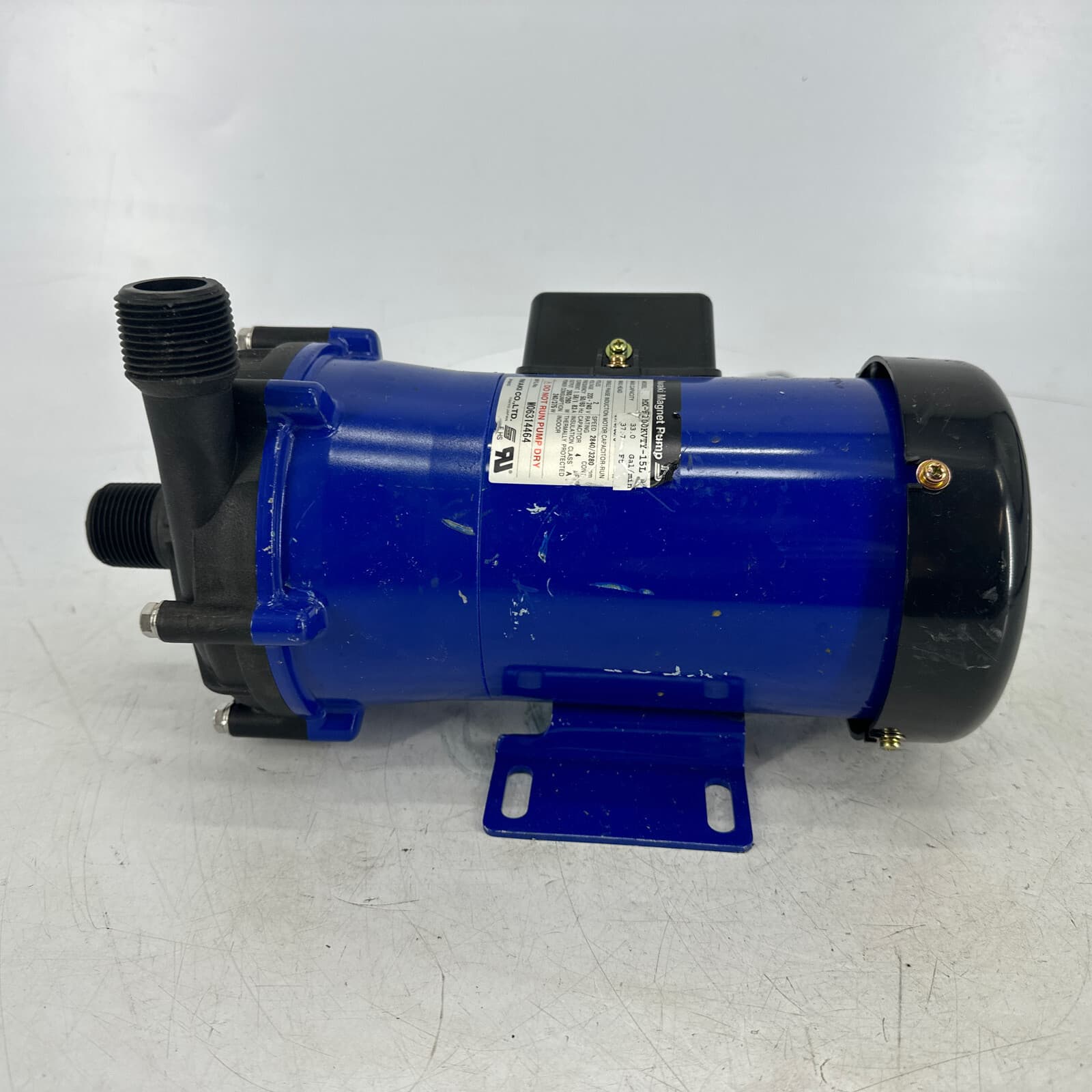Iwaki Magnet Pump MX-F100KVTY-15L Single Phase Induction Motor 33 gal/min 5