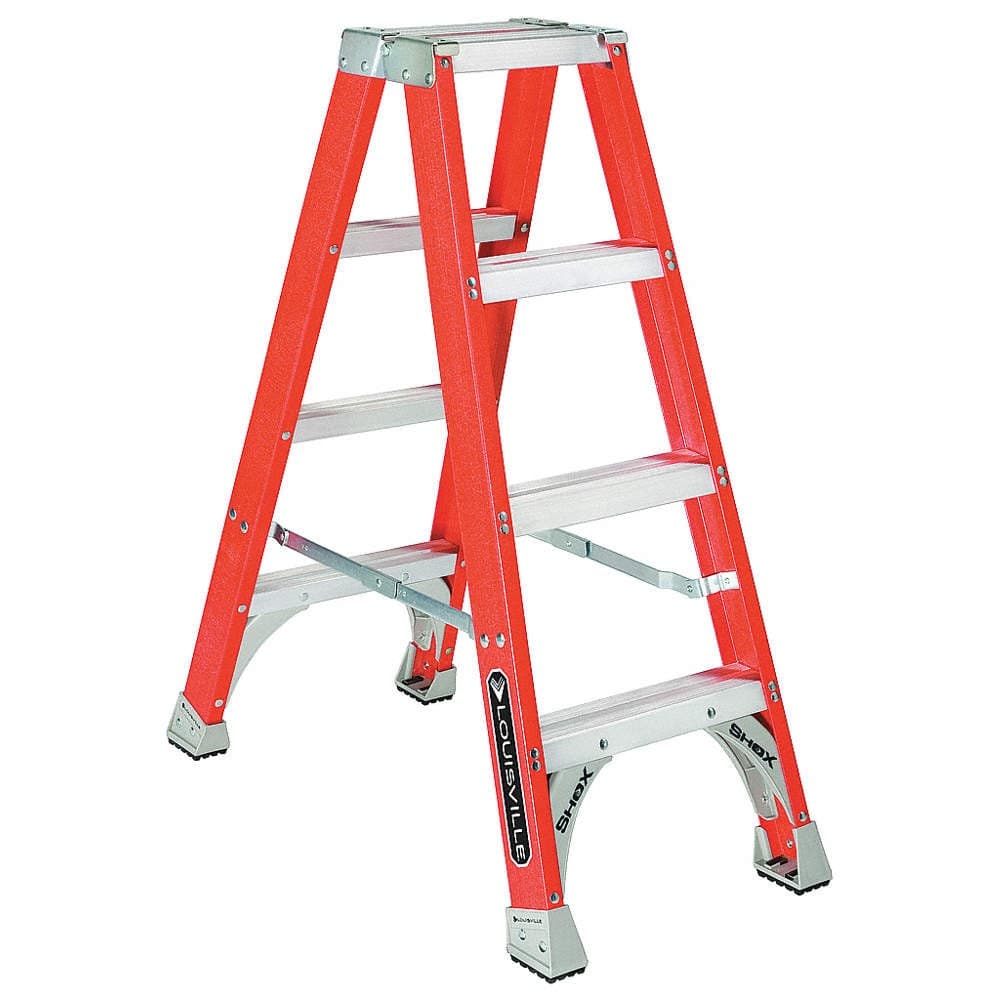 LOUISVILLE FM1504 Twin Stepladder,Fiberglass,IA,4ft,FM1500 1CMU4