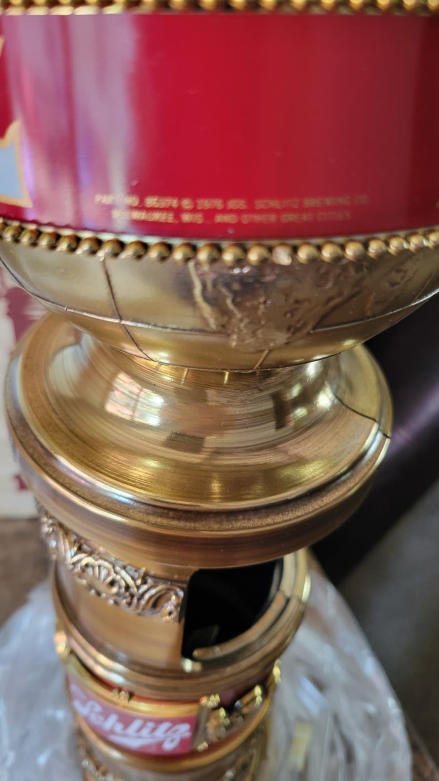 1976 Schlitz Beer Draught Stanchion Tap Handle Station & Org Box Vintage  6