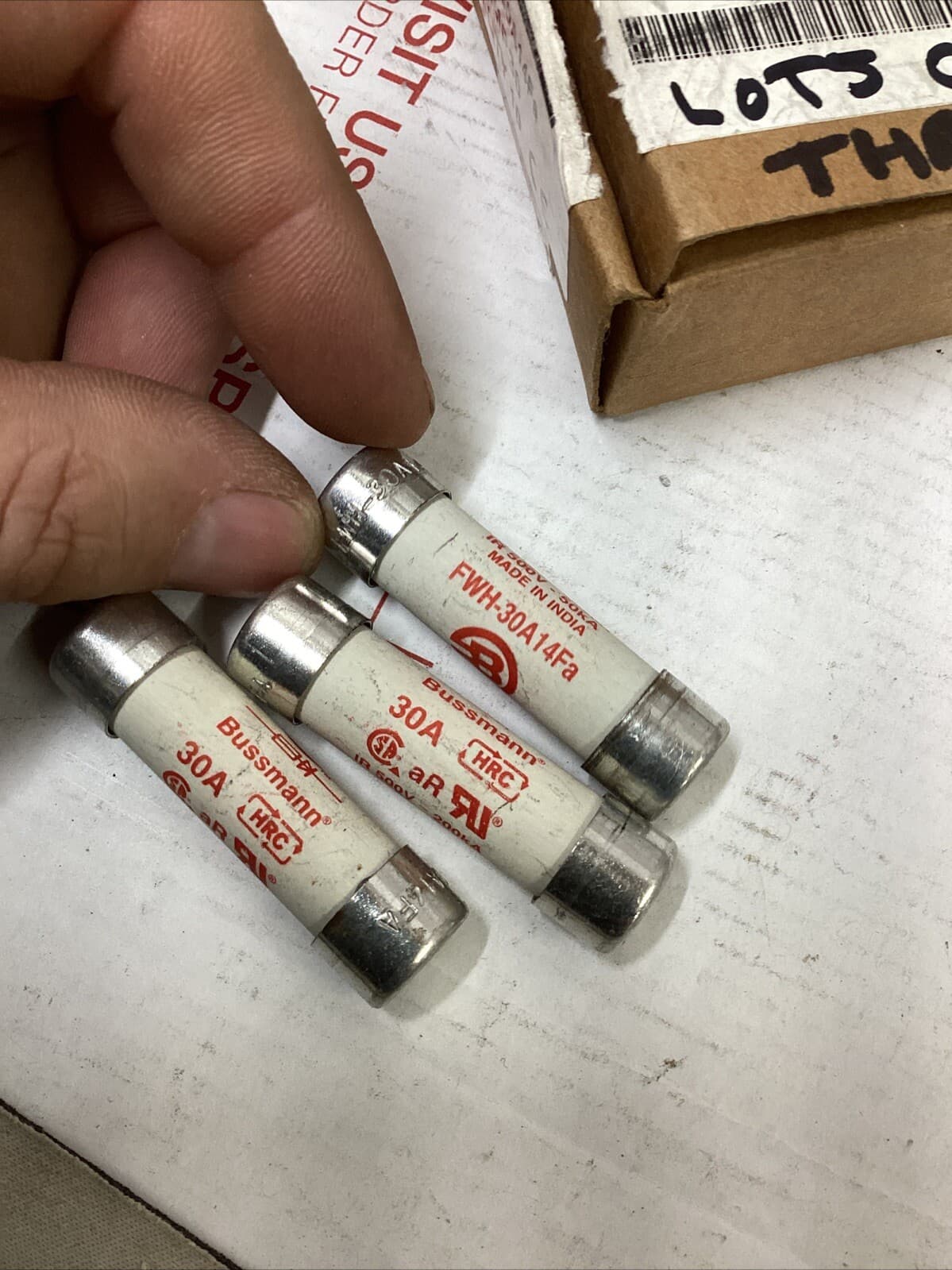 Lot of (3) Eaton Bussmann FWH-30A14Fa Semiconductor Fuse Fwh-A14f 30A Fuses ED4U 6