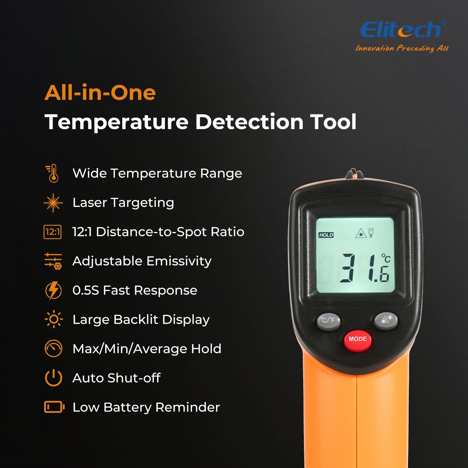 LCD Digital Non-contact Laser IR Infrared Thermometer Temp Meter Temperature Gun 2