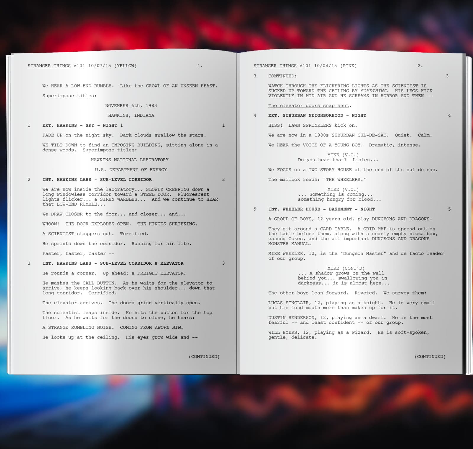 Stranger Things Pilot Script Signed Autograph Reprint -Vanishing of Will Byers- 2