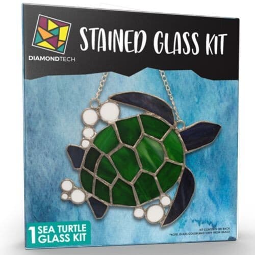 Studio Pro Pre-Cut Stained Glass Kit Sea Turtle Make Your Own Stained Glass Art
