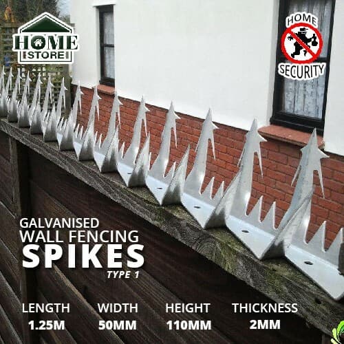 [Free Shipping] Galvanized Anti-Climb Wall Fencing Spikes Type1 (5pcs) - 1.25M