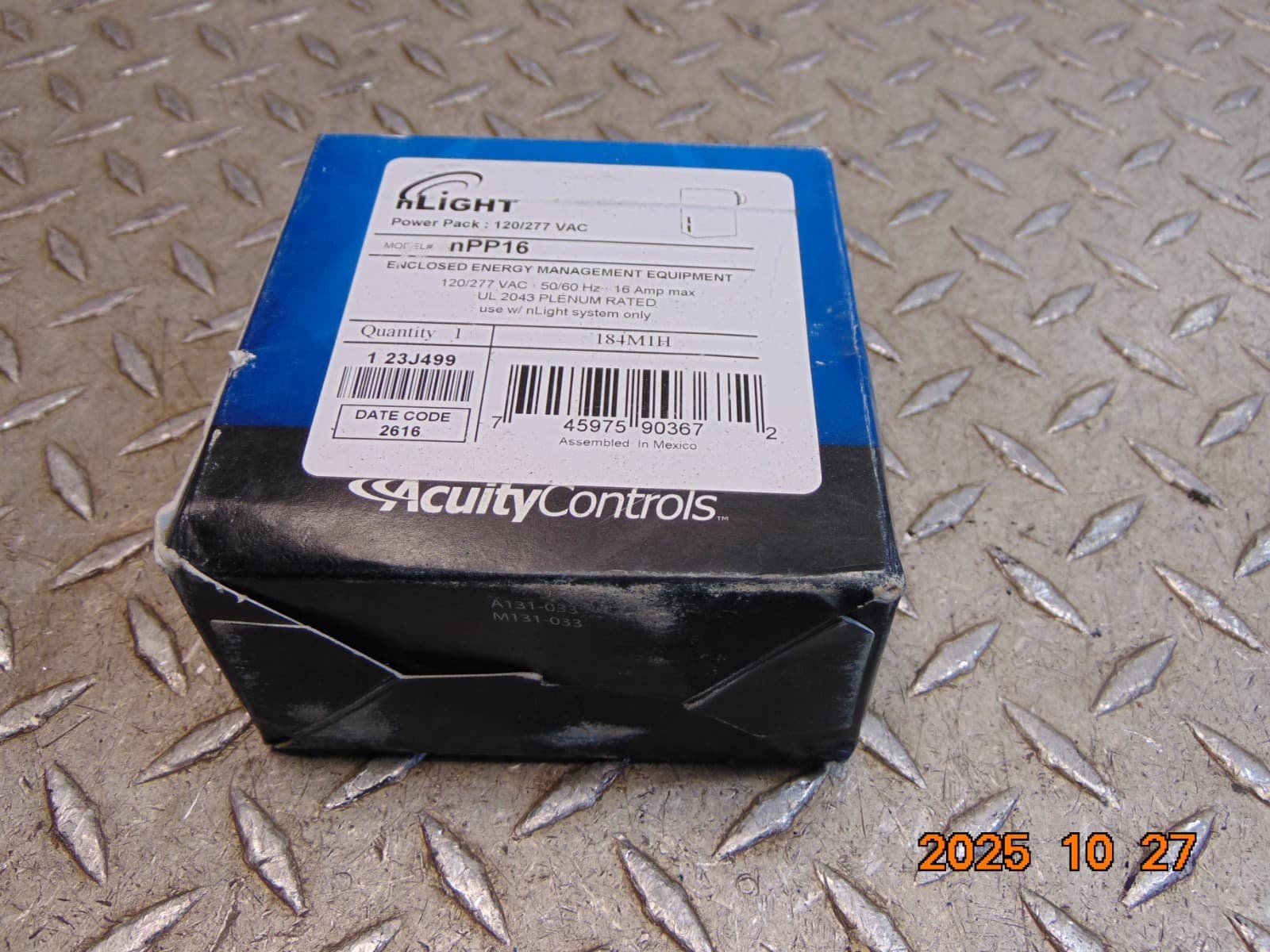 (1) NEW ACUITY CONTROLS nPP16 POWER PACK 16A 120/277V 4