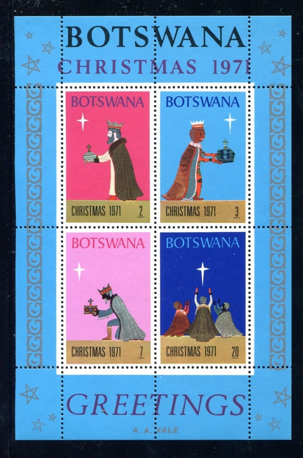 Botswana 83a sheet, MNH. Christmas 1971, Three Kings. x22075