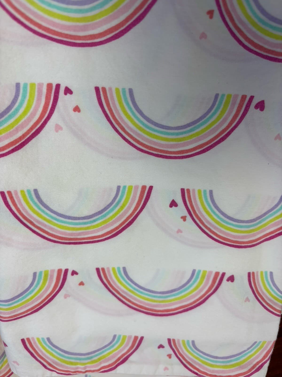 Pottery Barn Kids Pastel Rainbow Hearts Full Size Sheet Set 4