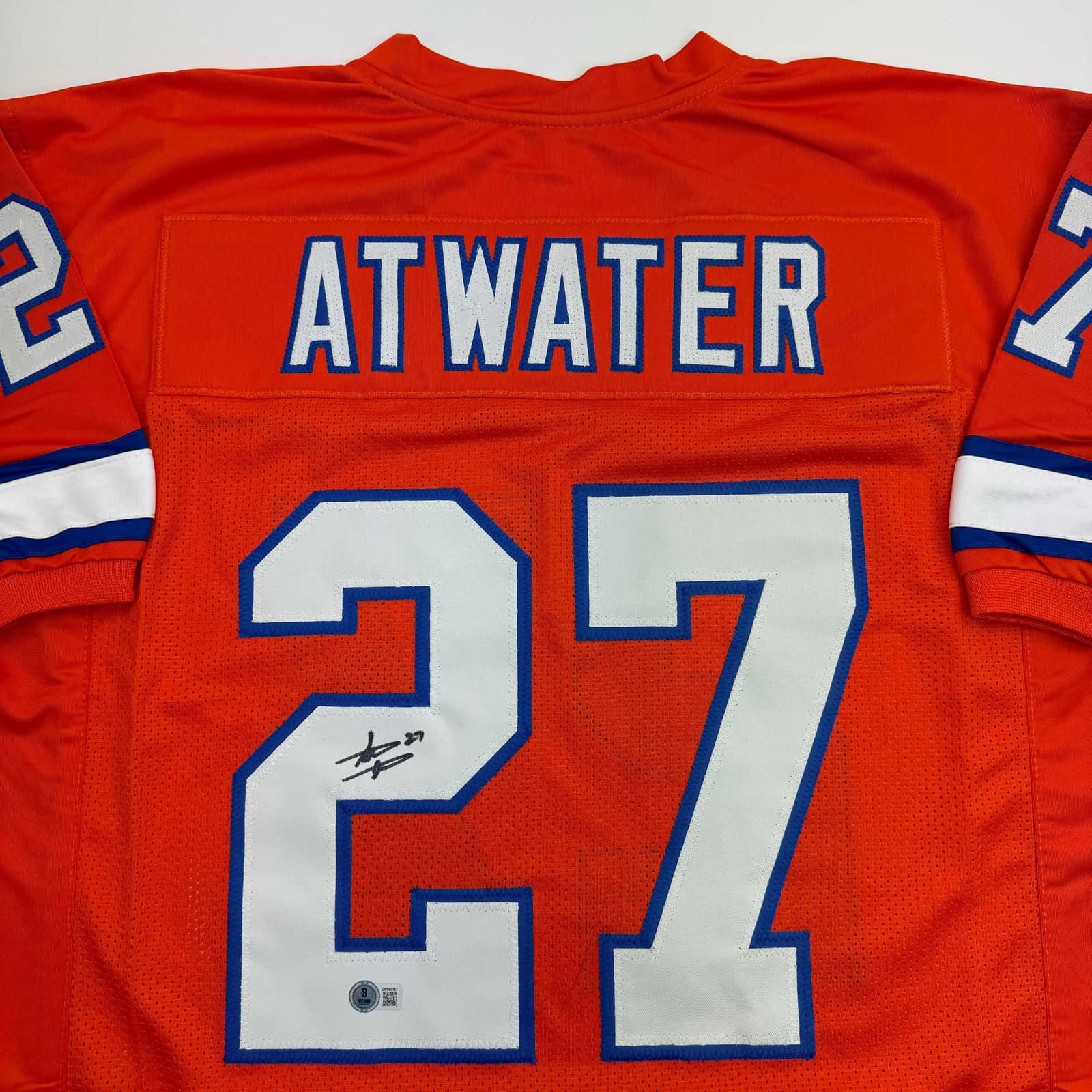 Autographed/Signed Steve Atwater Denver Retro Orange Jersey Beckett BAS COA 2