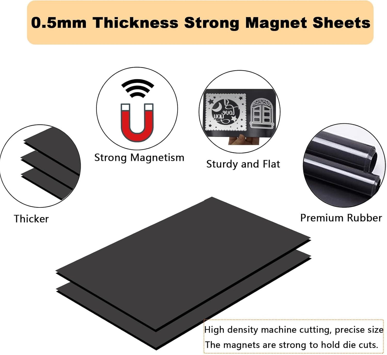 40 Pcs Die Storage Pockets and Magnet, 0.5Mm Thickness Magnetic Sheets for Die S 5
