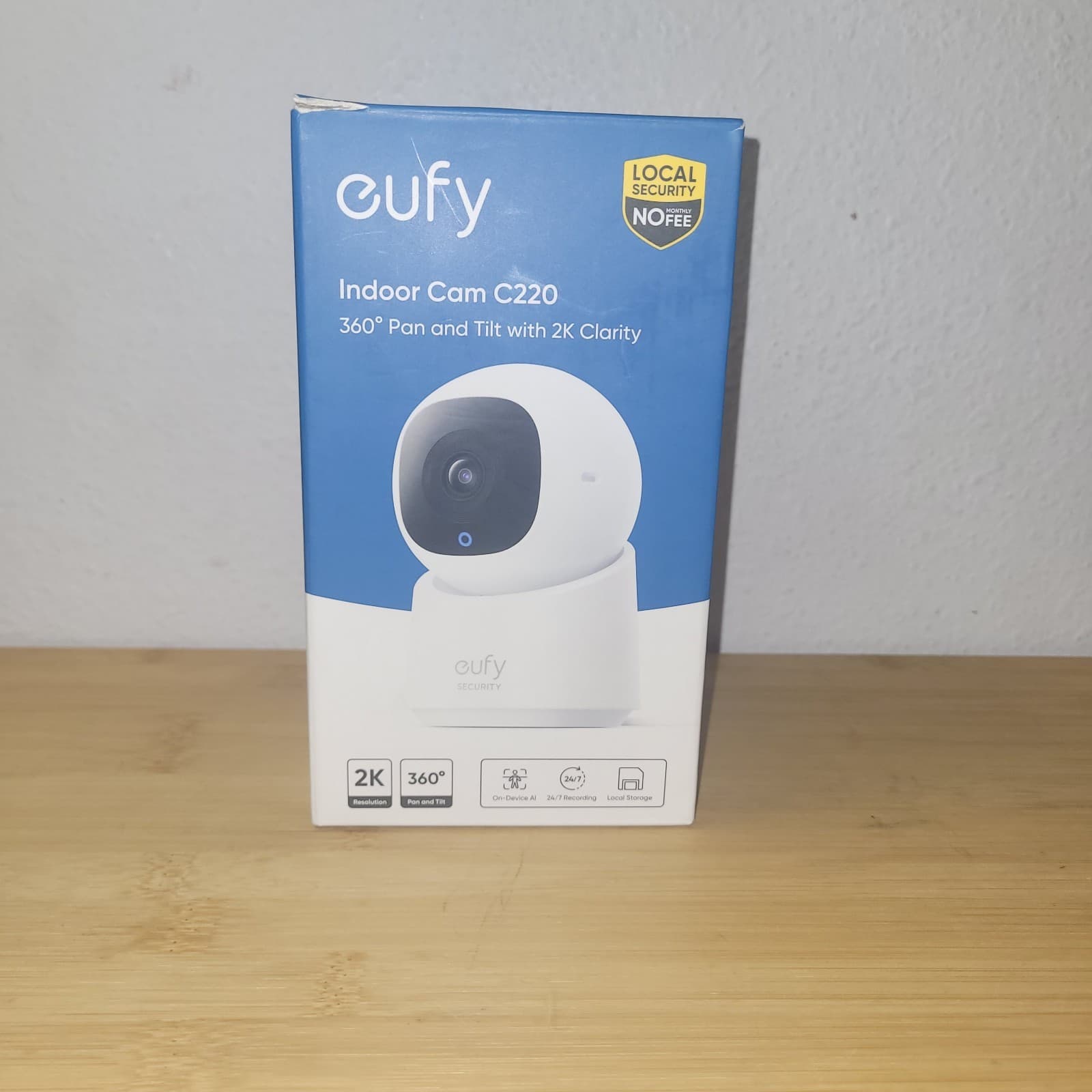 eufy Security Indoor Cam C220 (T8W11121-4) Wired 2K 360 Surveillance Camera NEW!