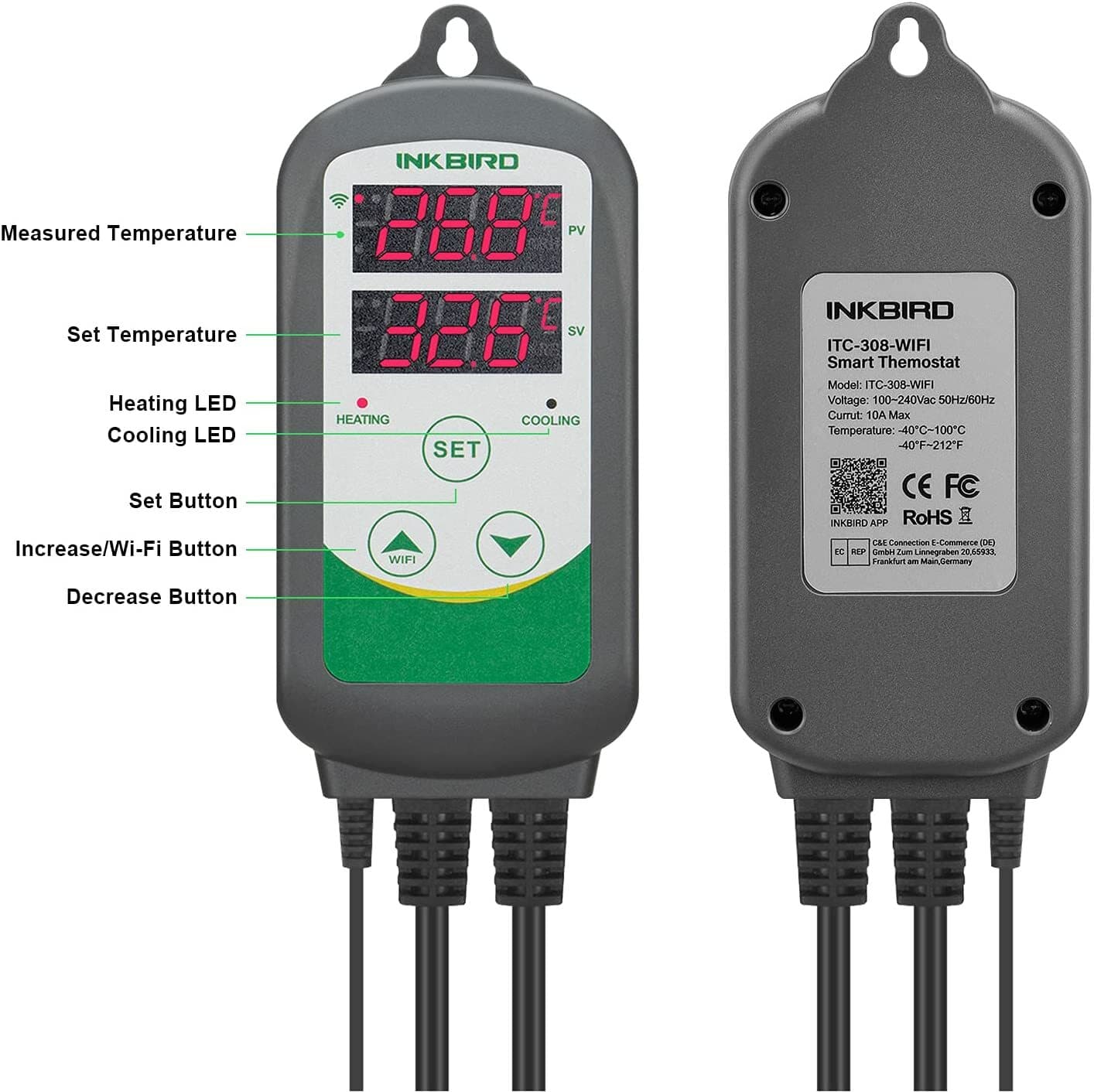 Inkbird Digital Temperature Controller 308 Wifi Aquarium Tank Reptile Waterproof 4