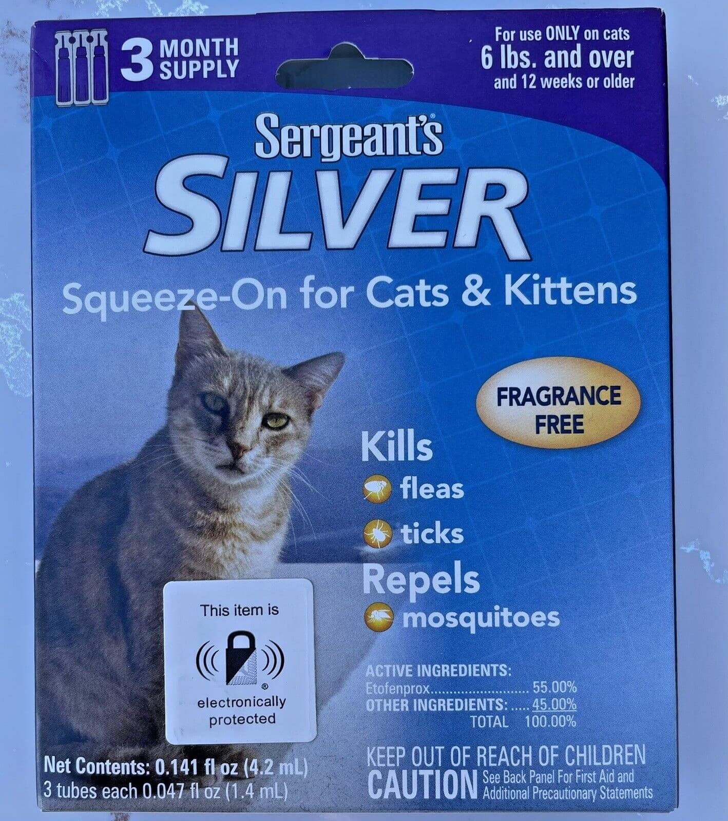 Sergeant's Silver Squeeze on for Cats & Kittens, 6 Lbs & Over