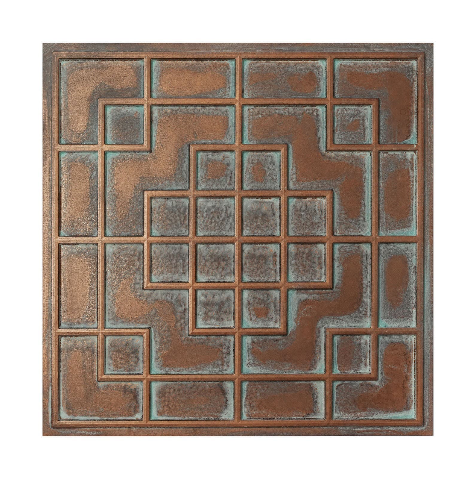 Drop in ceiling tile 3D Embossed wall panels PL82 Weather copper 10pcs/lot