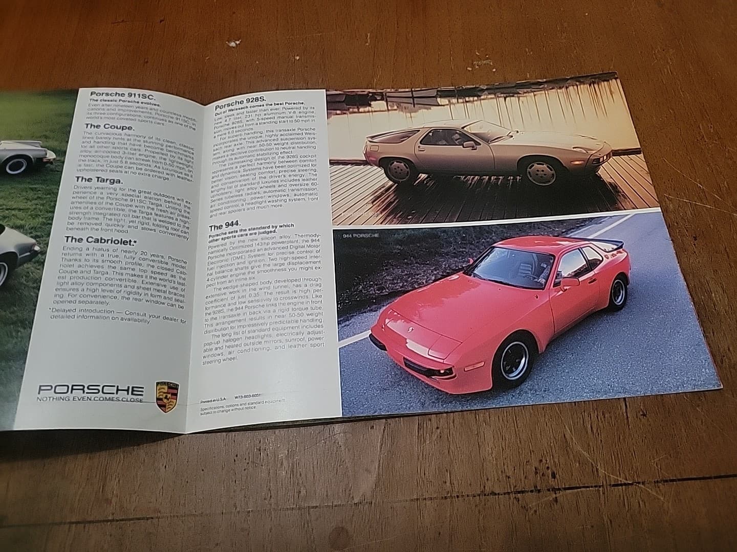 1983 Porsche Audi Brochure 911SC 928S 944 4000 5000S Quattro Fold Out. Original 2
