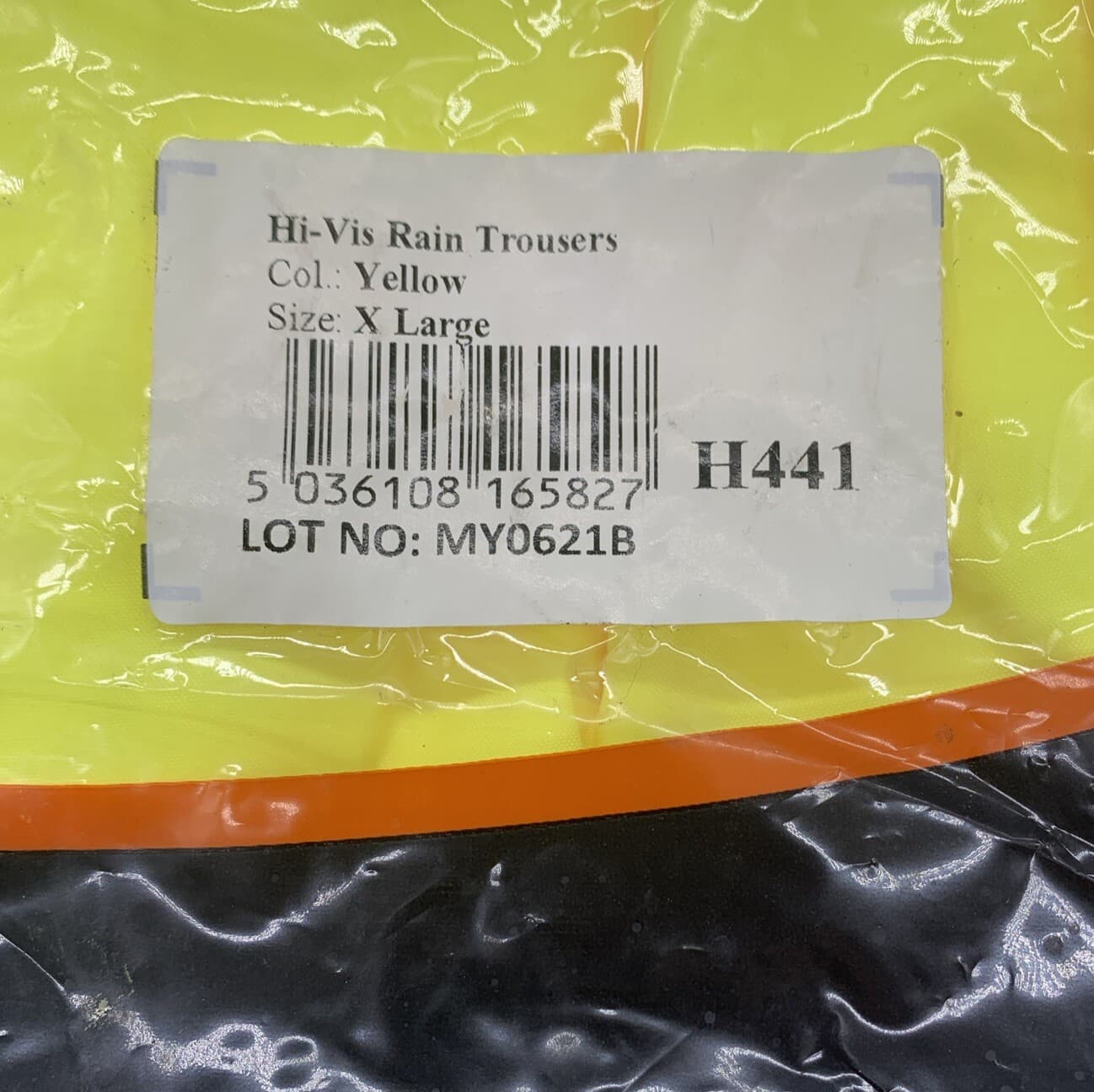 Portwest H441 Lightweight Waterproof Rain Pants XL Reflective Tape Hi-Vis 3