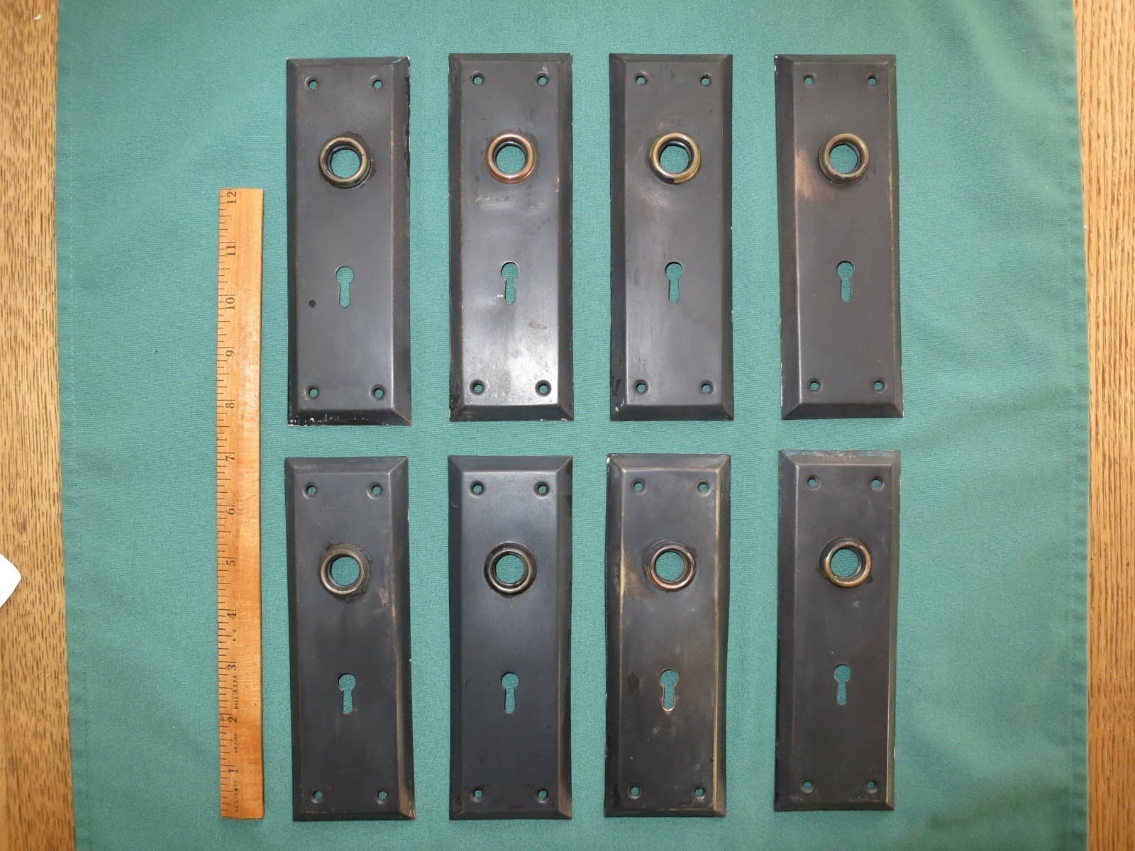 Antique/Vintage Door Backplates Knob Backplate Brass Old Door Hardware Lot of 8