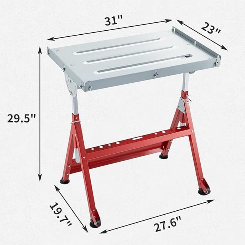 30''x20'' Welding Bench Table 400Lbs Load Capacity Adjustable Workbench Table 5