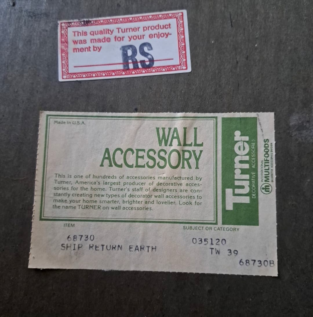 Pop  Art Mirror By Turner Design "Ship Return To Earth" Made In USA 1960 / 70's 2