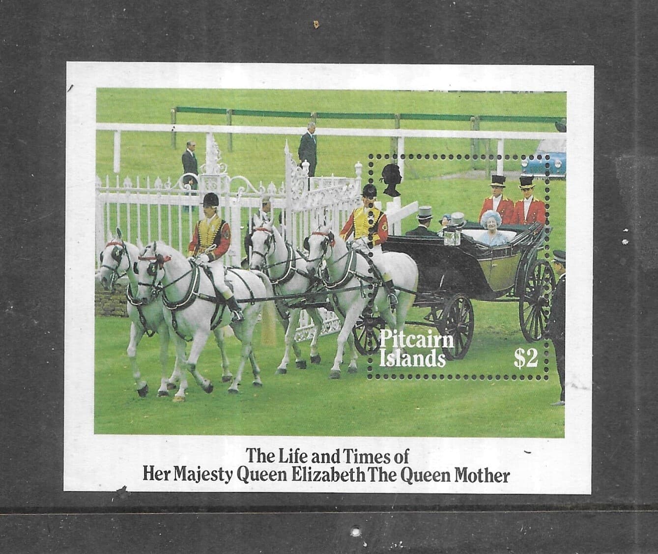 PITCAIRN ISLAND 1985 QUEEN MOTHER MINISHEET. MINT FULL GUM. AS PER SCAN. 3