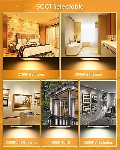 3 inch Recessed Lights, 7W Canless Gimbal Soffit 3 inch - 6 pack Black 6