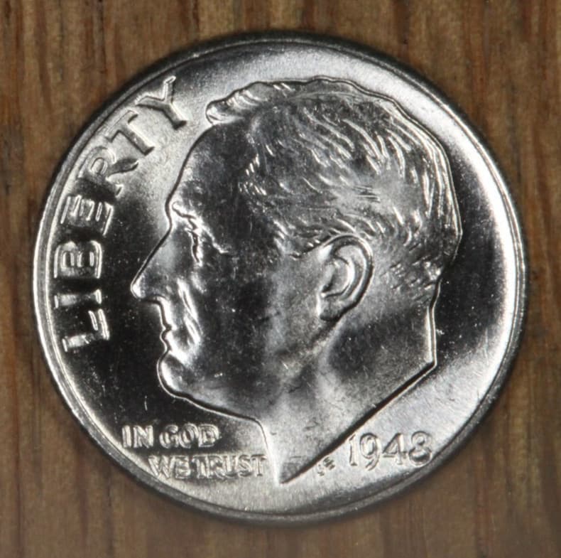 1948 (P) Roosevelt Dime 10¢ - BU - Choice to Gem Uncirculated 2