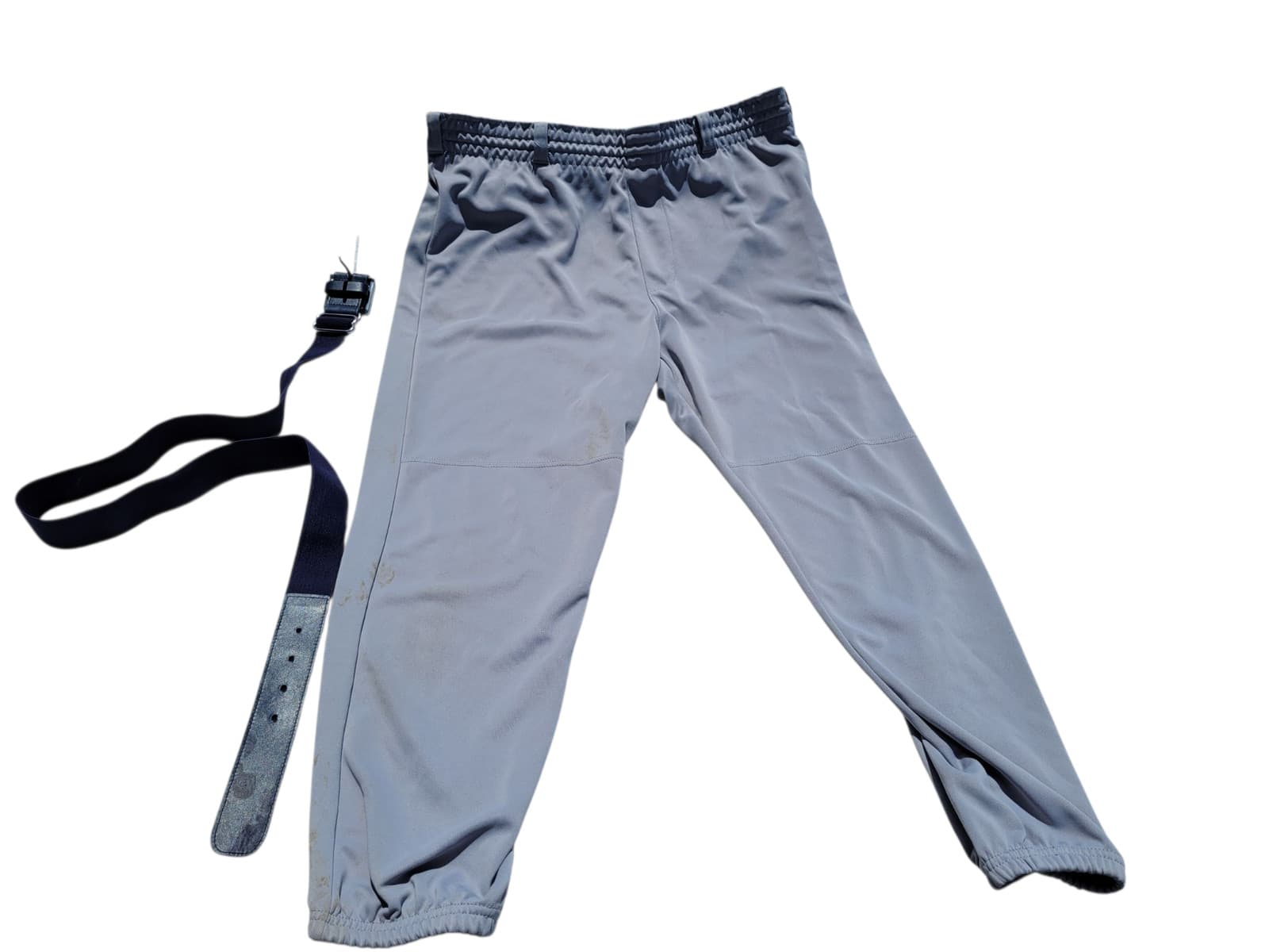 Softball Pants A4 Unisex Adult XL Gray and Bonus Elastic Blue Belt 6