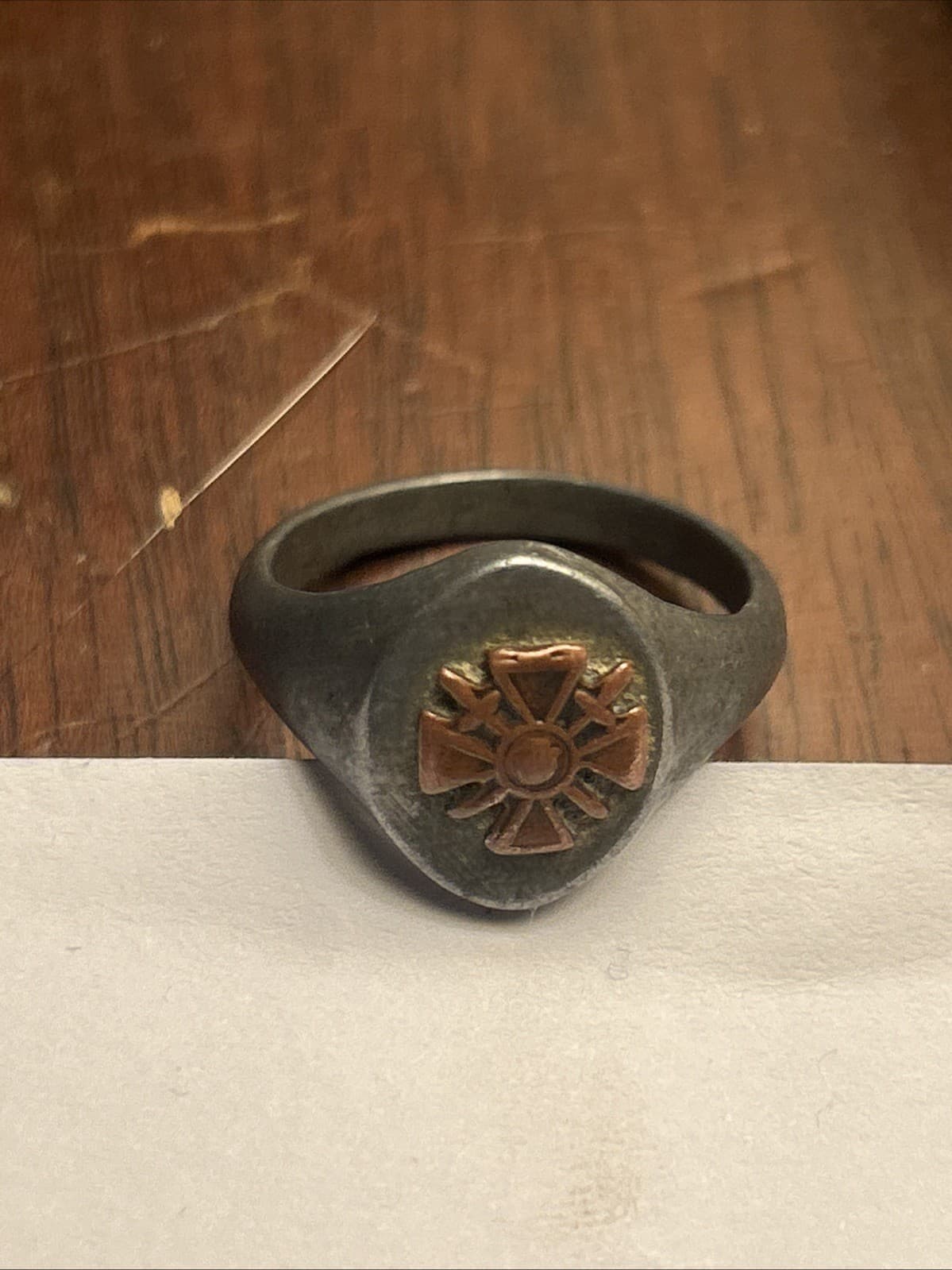 WWI french croix de guerre war service ring Size 9.5-10 3
