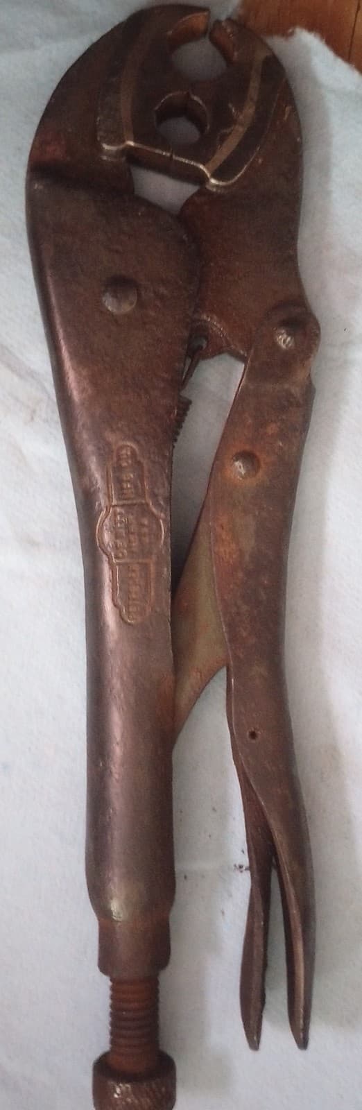 Vintage Vise Grip Oxy Acetylene Torch Hose Crimper Bronze/Brass Jaws 4