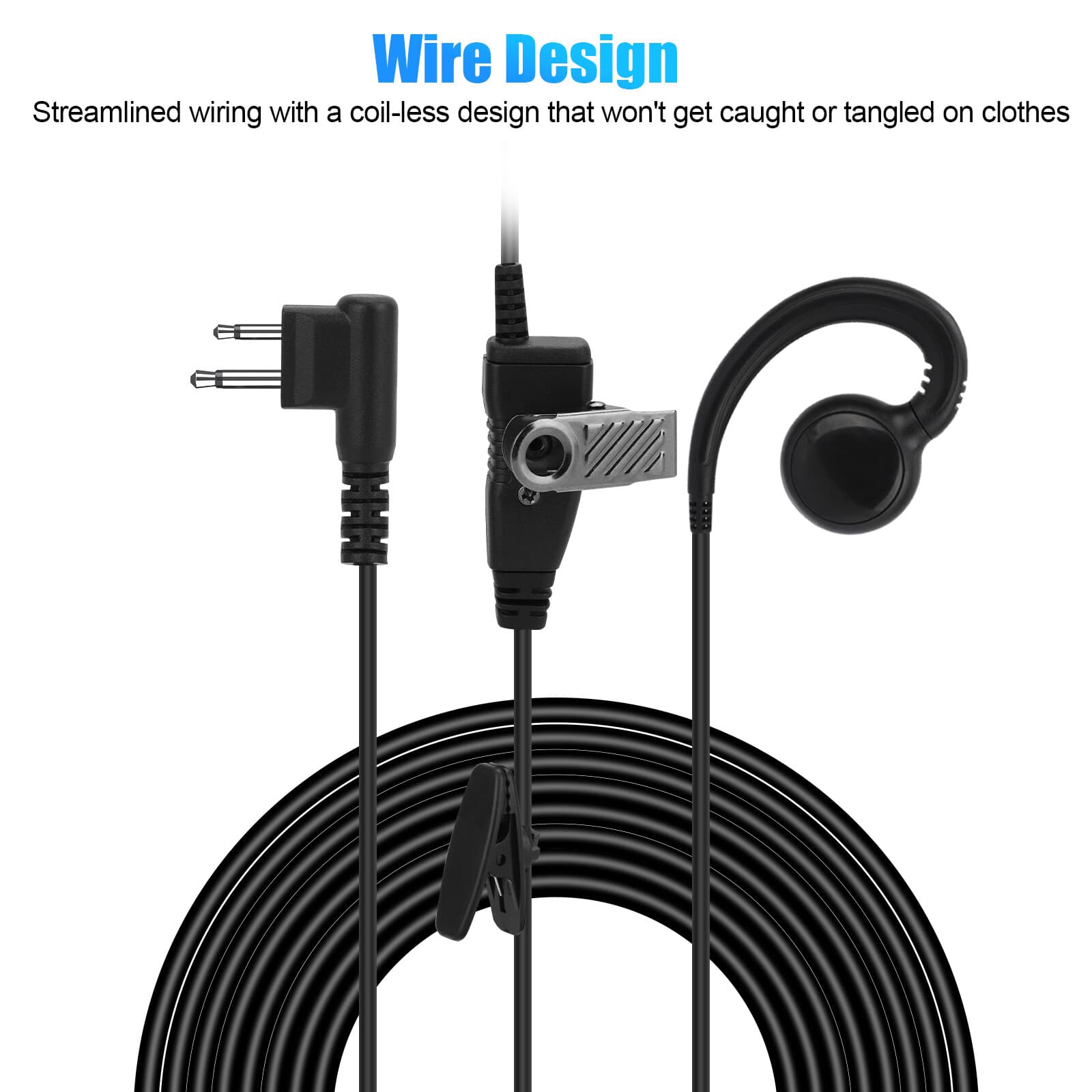 PTT Mic Swivel Earpiece for Motorola Radio Walkie Talkies CP200 CLS1410 CLS1110 5