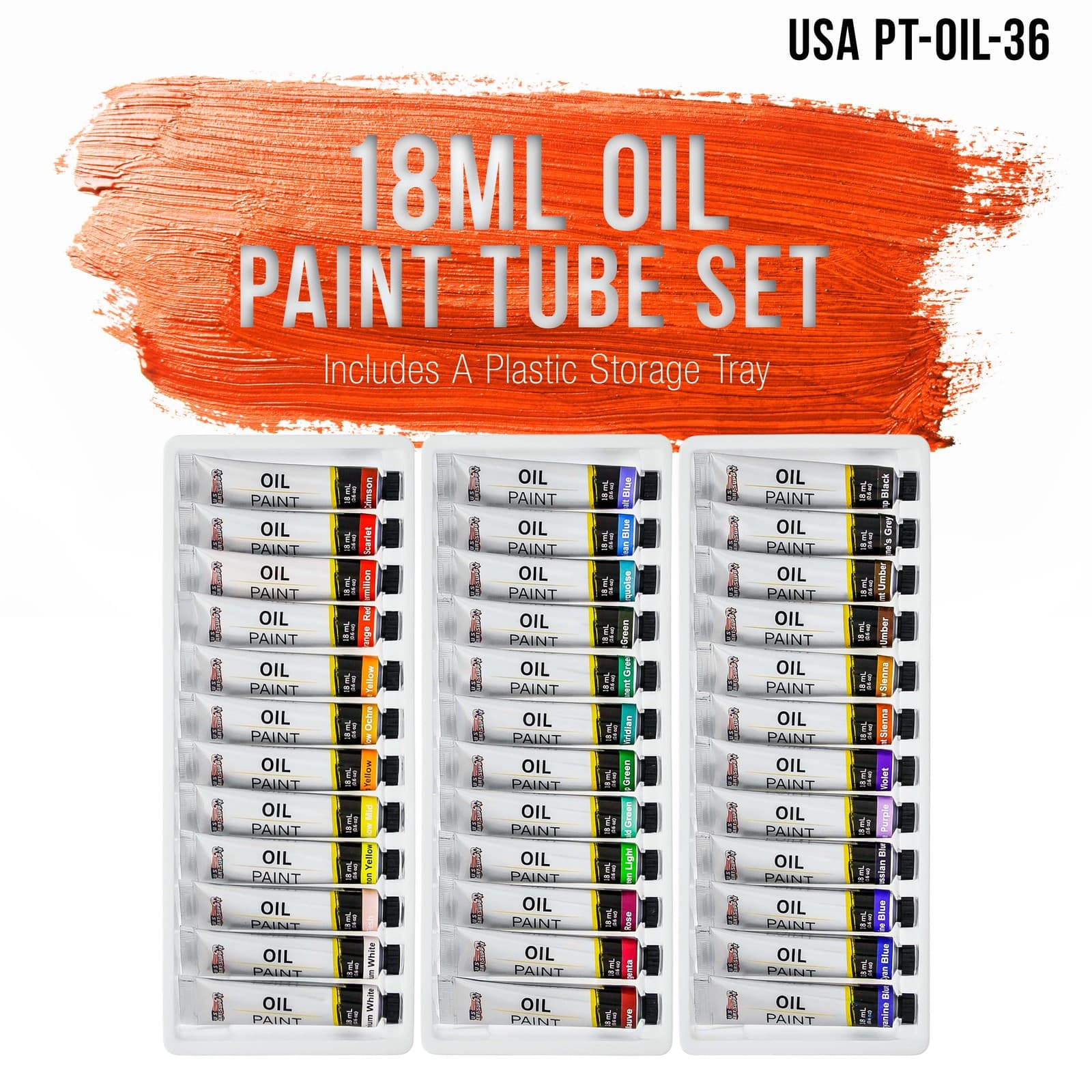 Professional 36 Color Art Oil Paint Set, Lg 18ml Tubes, Artist Student Paintings 2