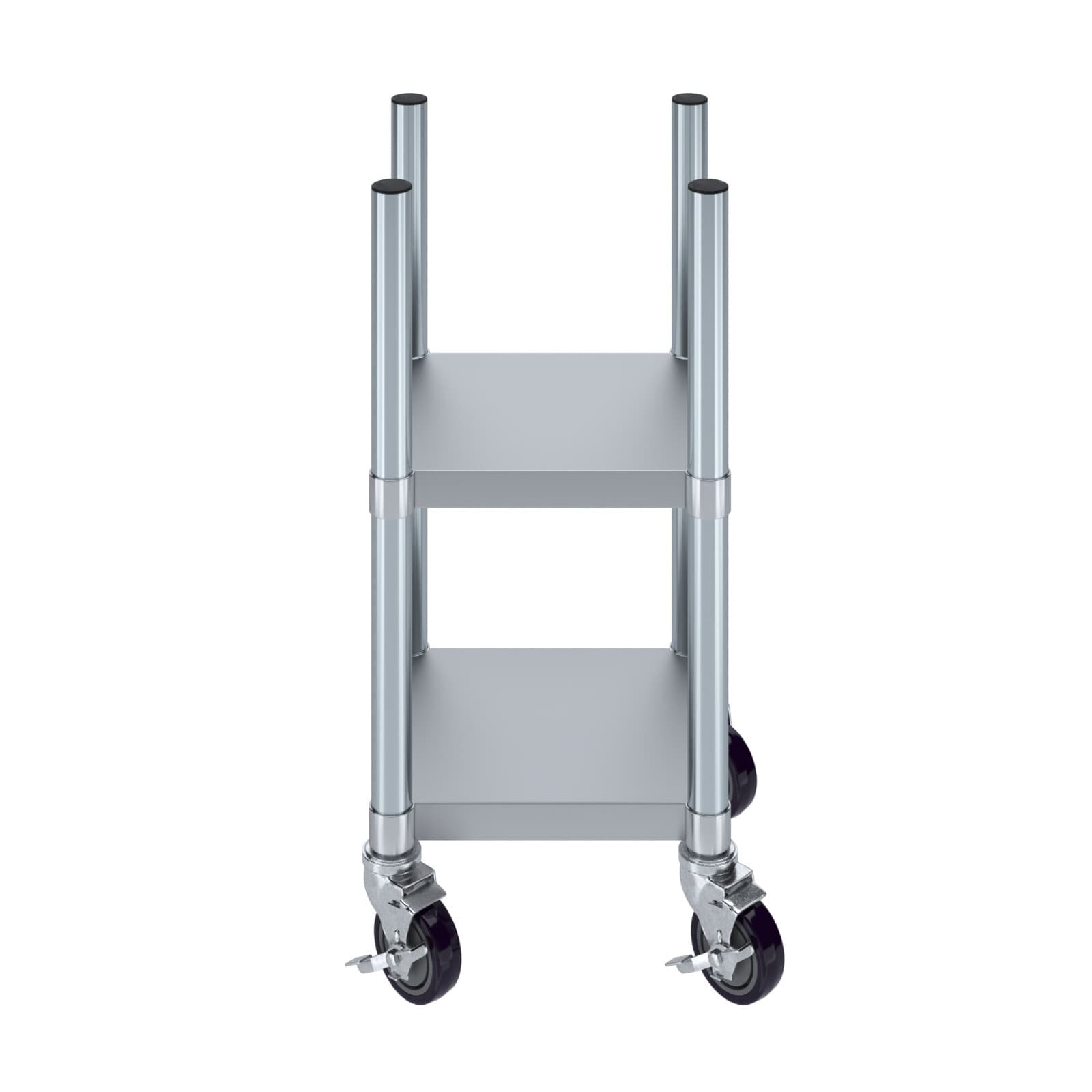 14 in. x 14 in. Stainless Steel Rice Warmer Stand with Wheels 2