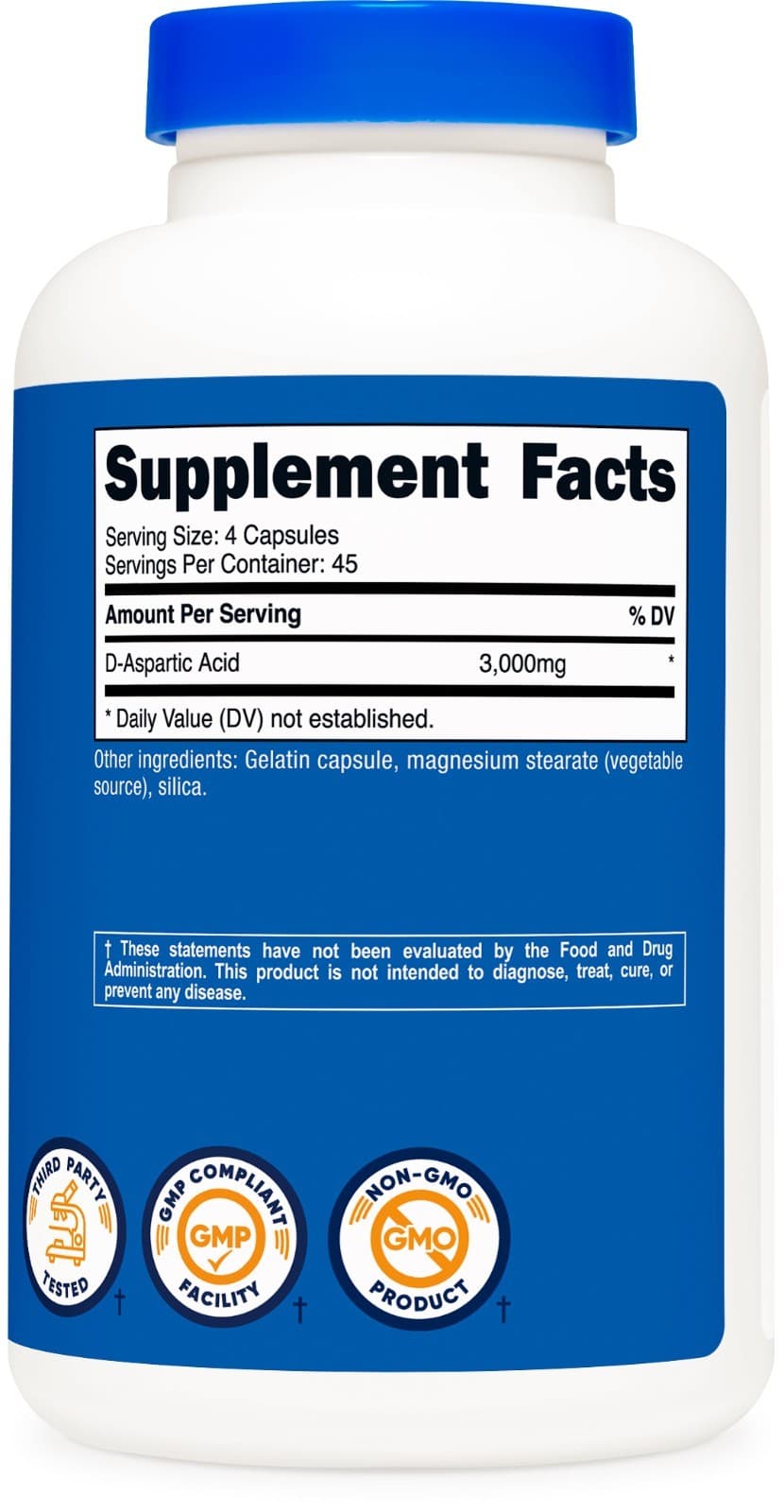 Nutricost D-Aspartic Acid Capsules (180 Capsules) (3000mg Serving) 5
