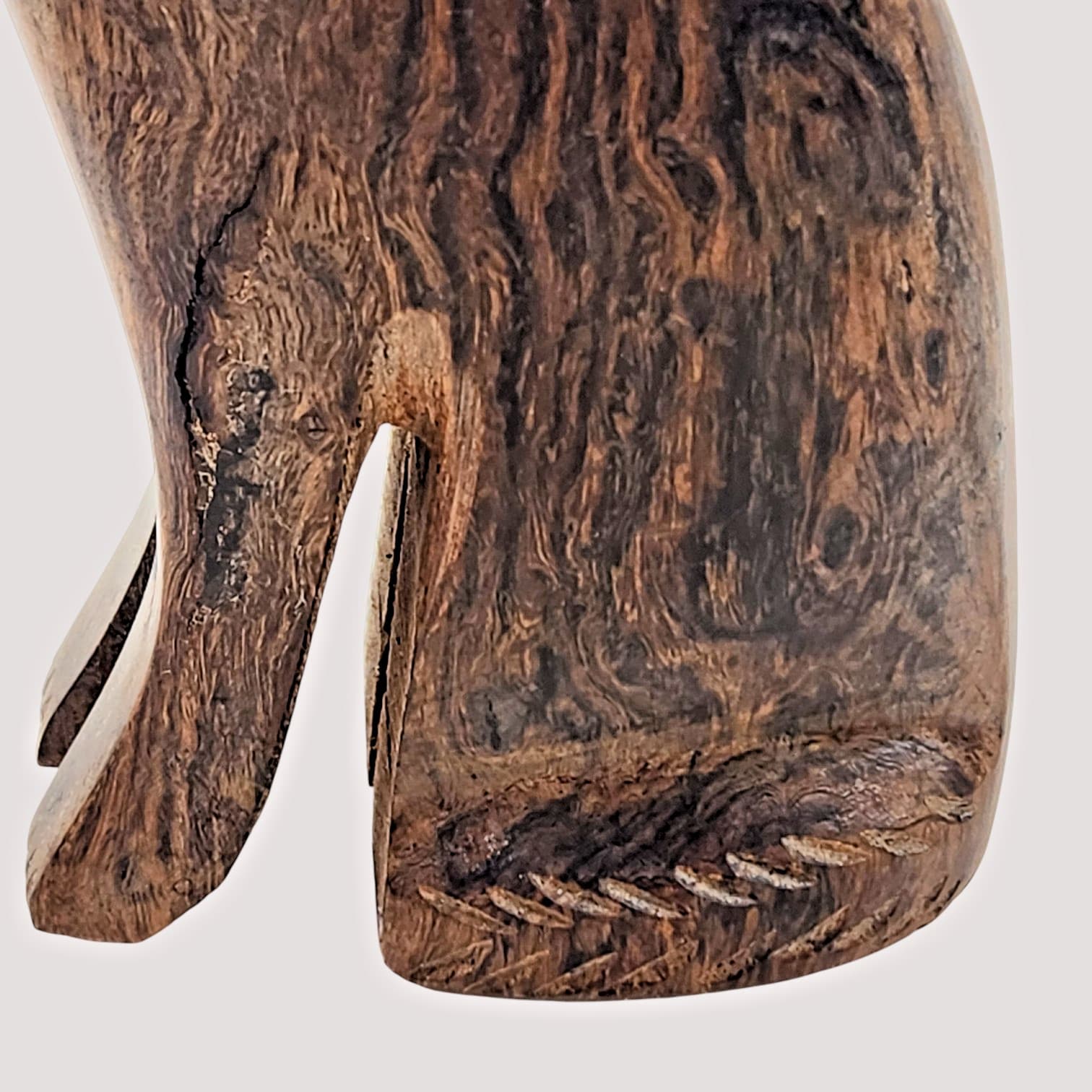 VTG Hand Carved Howling Wolf Figure Ironwood Southwest Seri Indians 8" Sculpture 6