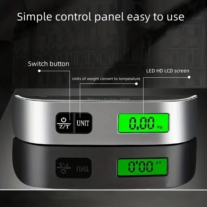 Portable Digital Luggage Scale, 110 lbs / 50 kg, LCD Display Hanging Weighing 2