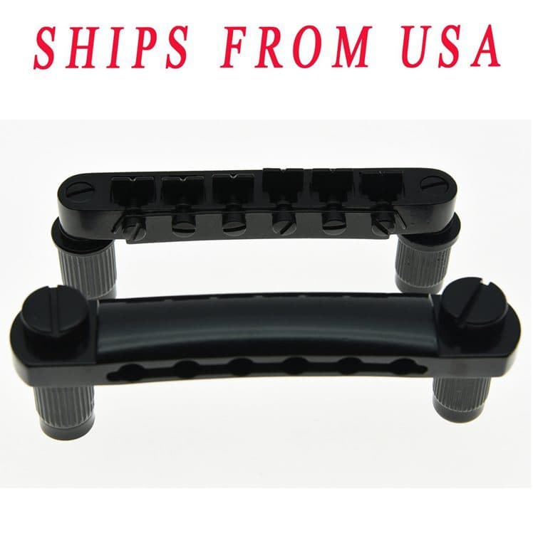 Black LP Guitar Tune-o-matic Bridge with Tailpiece fits Les Paul