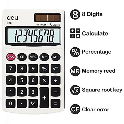 Calculator,  Standard Function Basic Calculators, Solar Battery Dual 1 Pack 4
